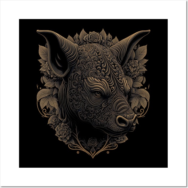 rhinoceros decorated with Javanese ornaments Wall Art by gblackid